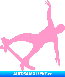Samolepka Skateboard 013 levá světle růžová