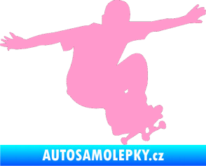 Samolepka Skateboard 014 pravá světle růžová