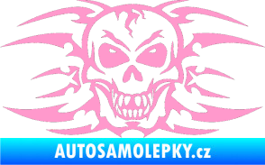 Samolepka Skeleton - lebka světle růžová