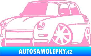 Samolepka Škoda 1000 karikatura levá světle růžová