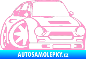 Samolepka Škoda 110r karikatura pravá světle růžová