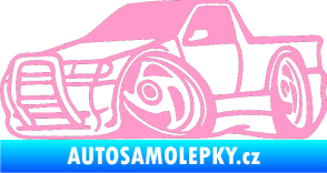 Samolepka Škoda Felicia korba karikatura levá světle růžová