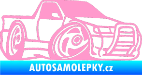 Samolepka Škoda Felicia korba karikatura pravá světle růžová