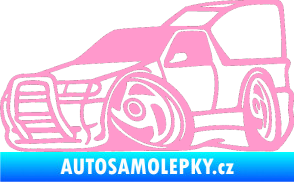 Samolepka Škoda Felicia pickup karikatura levá světle růžová