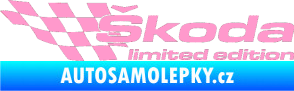 Samolepka Škoda limited edition levá světle růžová
