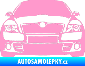 Samolepka Škoda Octavia 2 karikatura  světle růžová