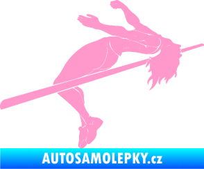 Samolepka Skok do výšky 001 pravá atletika světle růžová