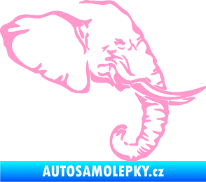 Samolepka Slon 030 pravá hlava světle růžová