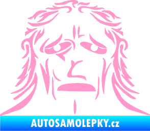Samolepka Sněžný muž světle růžová