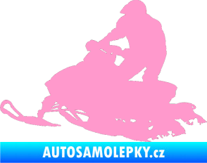 Samolepka Sněžný skútr 001 levá světle růžová