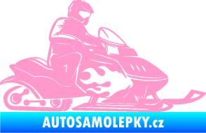Samolepka Sněžný skútr pravá světle růžová