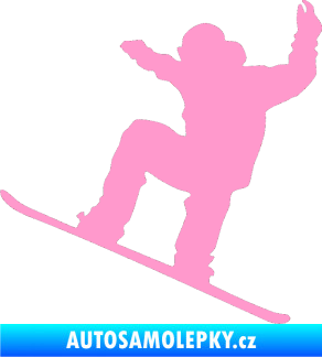 Samolepka Snowboard 003 levá světle růžová