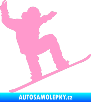 Samolepka Snowboard 003 pravá světle růžová