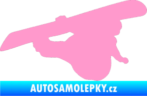 Samolepka Snowboard 007 pravá světle růžová
