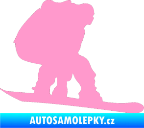 Samolepka Snowboard 010 pravá světle růžová