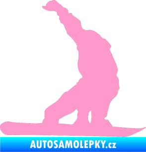 Samolepka Snowboard 011 pravá světle růžová