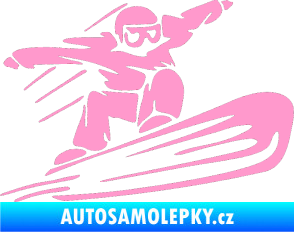 Samolepka Snowboard 014 pravá světle růžová