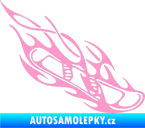 Samolepka Snowboard 015 pravá světle růžová