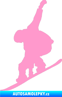 Samolepka Snowboard 018 levá světle růžová