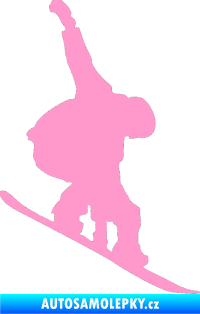 Samolepka Snowboard 018 pravá světle růžová