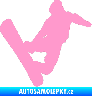 Samolepka Snowboard 020 pravá světle růžová