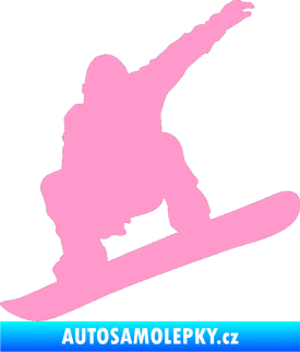 Samolepka Snowboard 021 levá světle růžová
