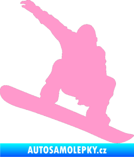 Samolepka Snowboard 021 pravá světle růžová