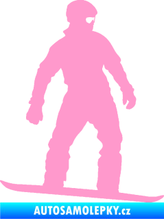 Samolepka Snowboard 024 pravá světle růžová