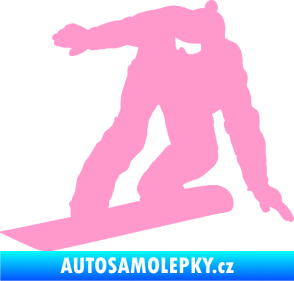 Samolepka Snowboard 025 levá světle růžová