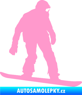 Samolepka Snowboard 027 pravá světle růžová