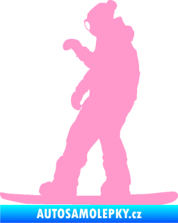 Samolepka Snowboard 028 levá světle růžová