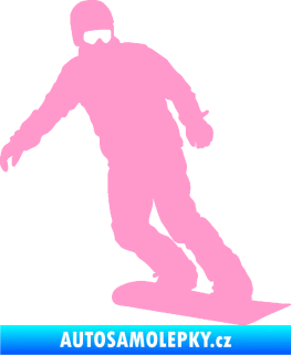 Samolepka Snowboard 029 pravá světle růžová