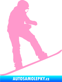 Samolepka Snowboard 030 pravá světle růžová