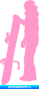 Samolepka Snowboard 032 levá světle růžová