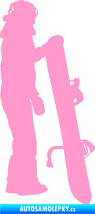 Samolepka Snowboard 032 pravá světle růžová