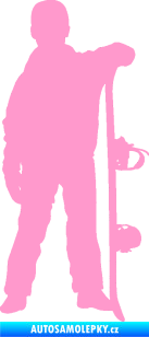 Samolepka Snowboard 039 pravá světle růžová