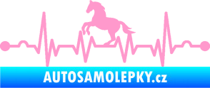 Samolepka Srdeční tep 010 levá  koník světle růžová