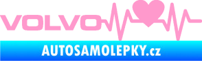 Samolepka Srdeční tep 021 levá Volvo srdcem světle růžová