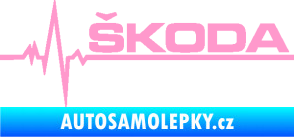 Samolepka Srdeční tep 034 pravá Škoda světle růžová