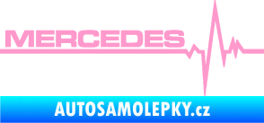 Samolepka Srdeční tep 035 levá mercedes světle růžová