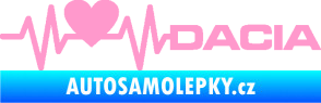 Samolepka Srdeční tep 045 pravá Dacia světle růžová