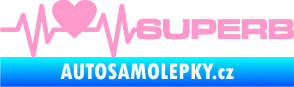 Samolepka Srdeční tep 072 pravá Superb světle růžová