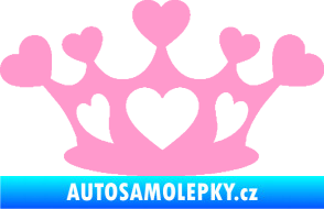 Samolepka Srdíčka korunka světle růžová