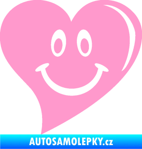 Samolepka Srdíčko 014 pravá s úsměvem světle růžová