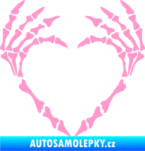 Samolepka Srdíčko z kostí světle růžová