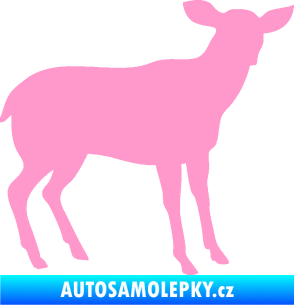 Samolepka Srna 001 pravá světle růžová