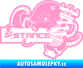 Samolepka Stance nápis s chobotnicí světle růžová
