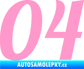Samolepka Startovní číslo 04 typ 3 světle růžová