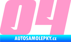 Samolepka Startovní číslo 04 typ 6 světle růžová