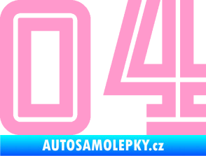 Samolepka Startovní číslo 04 typ 7 světle růžová